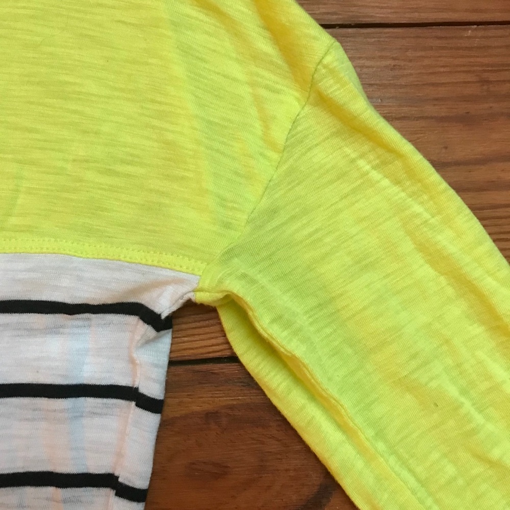 🌸5/$30🌸 Aerie 3/4 Yellow White Stripe Tee, EUC S - Picture 6 of 15